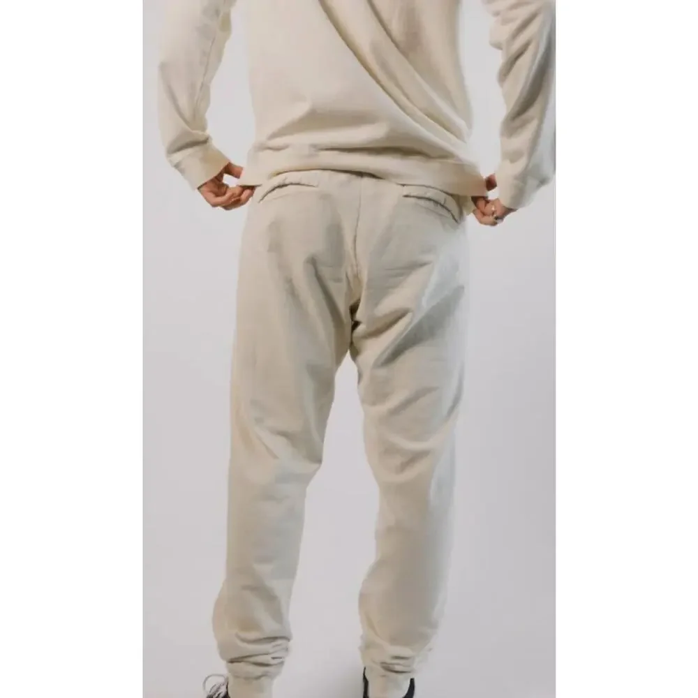 Fore All 100 % Jogger Pocket Sweat Pant Made in USA Cream Size Extra Large NEW